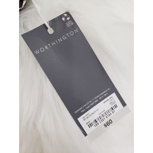 NEW Gray Quilted Envelope FLap Crossbody Purse Worthington Old Money Silver - Picture 2 of 7